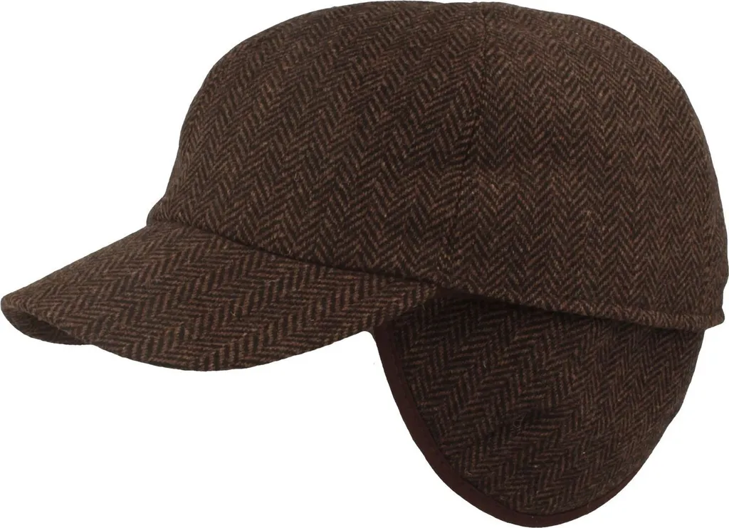 Berretto Invernale Uomo Hut-Breiter: Lana e Paraorecchie Herringbone