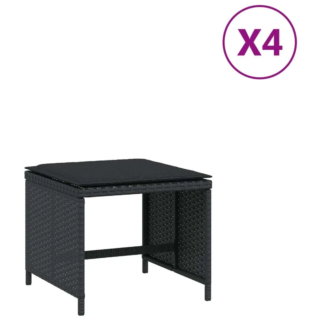 SYFAX Sgabelli Design Giardino 4pz Polyrattan Nero | Arredo Chic