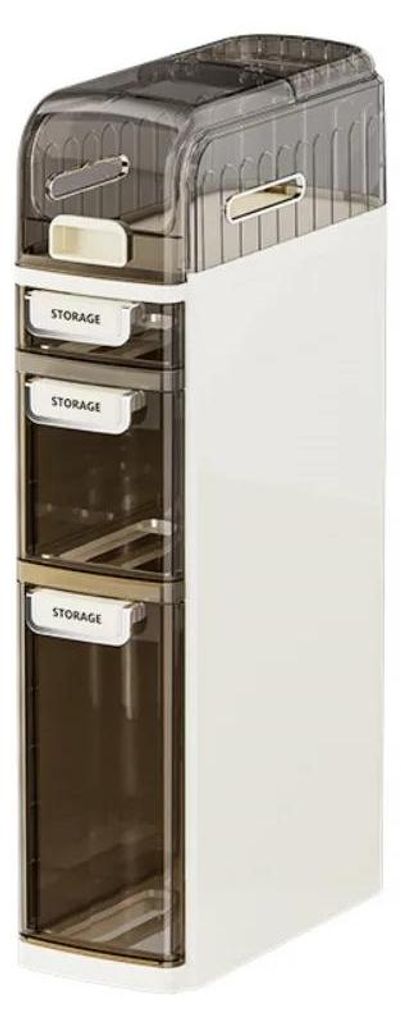 Mobile da bagno stretto - Mobile a terra - 4 ripiani - Con Immagine del prodotto 