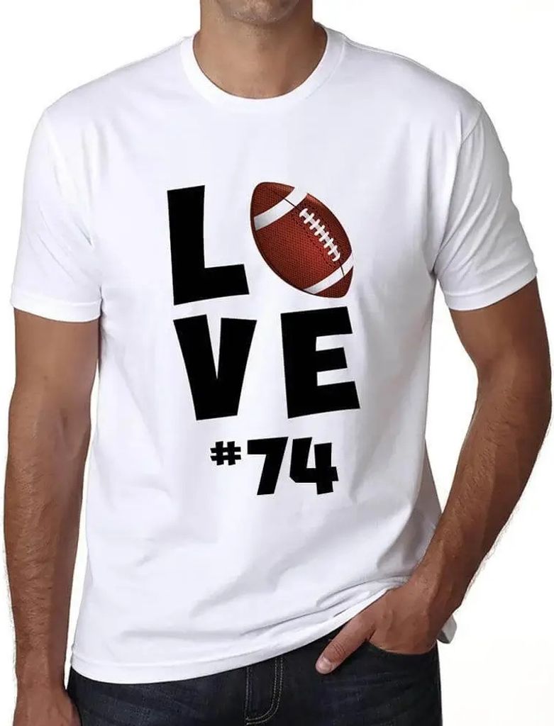 Herren Grafik T-Shirt Ich liebe American Football #74 – I Love American Football #74 – Geschenk 74. Geburtstag Jahrestag 74 Jahre Jubiläum 74 ...