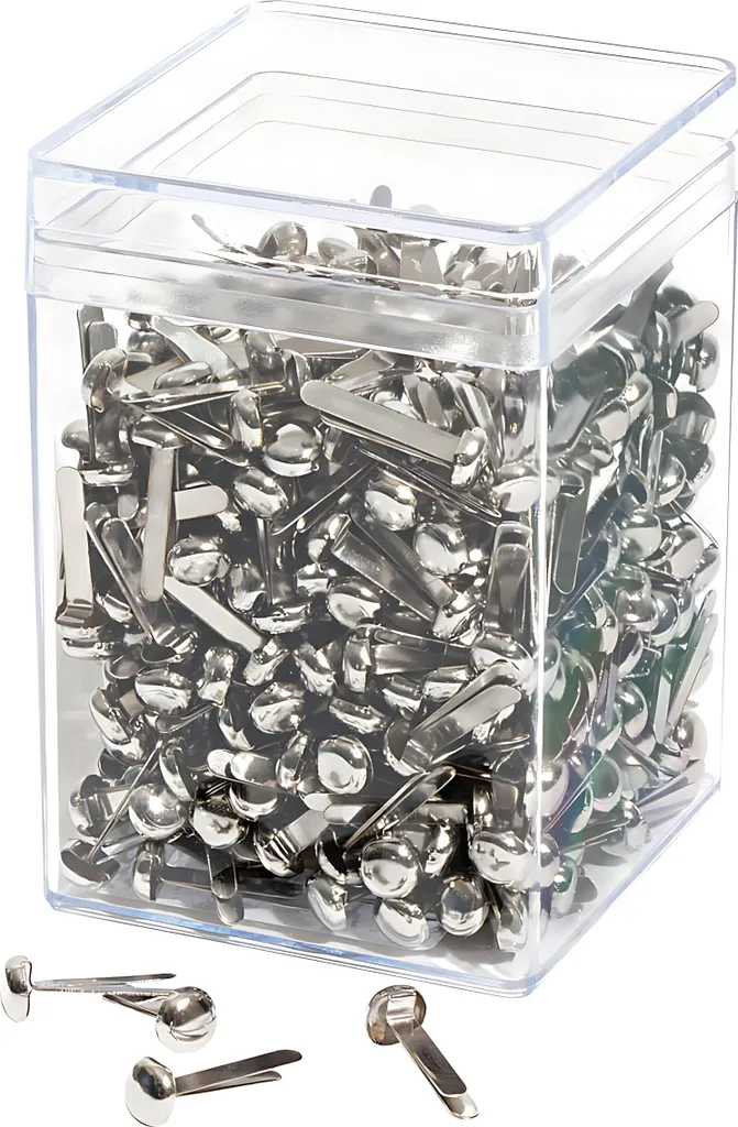 WEDO Fermacampioni 18mm Argento Lucido - Chiusura Buste e Scrapbooking