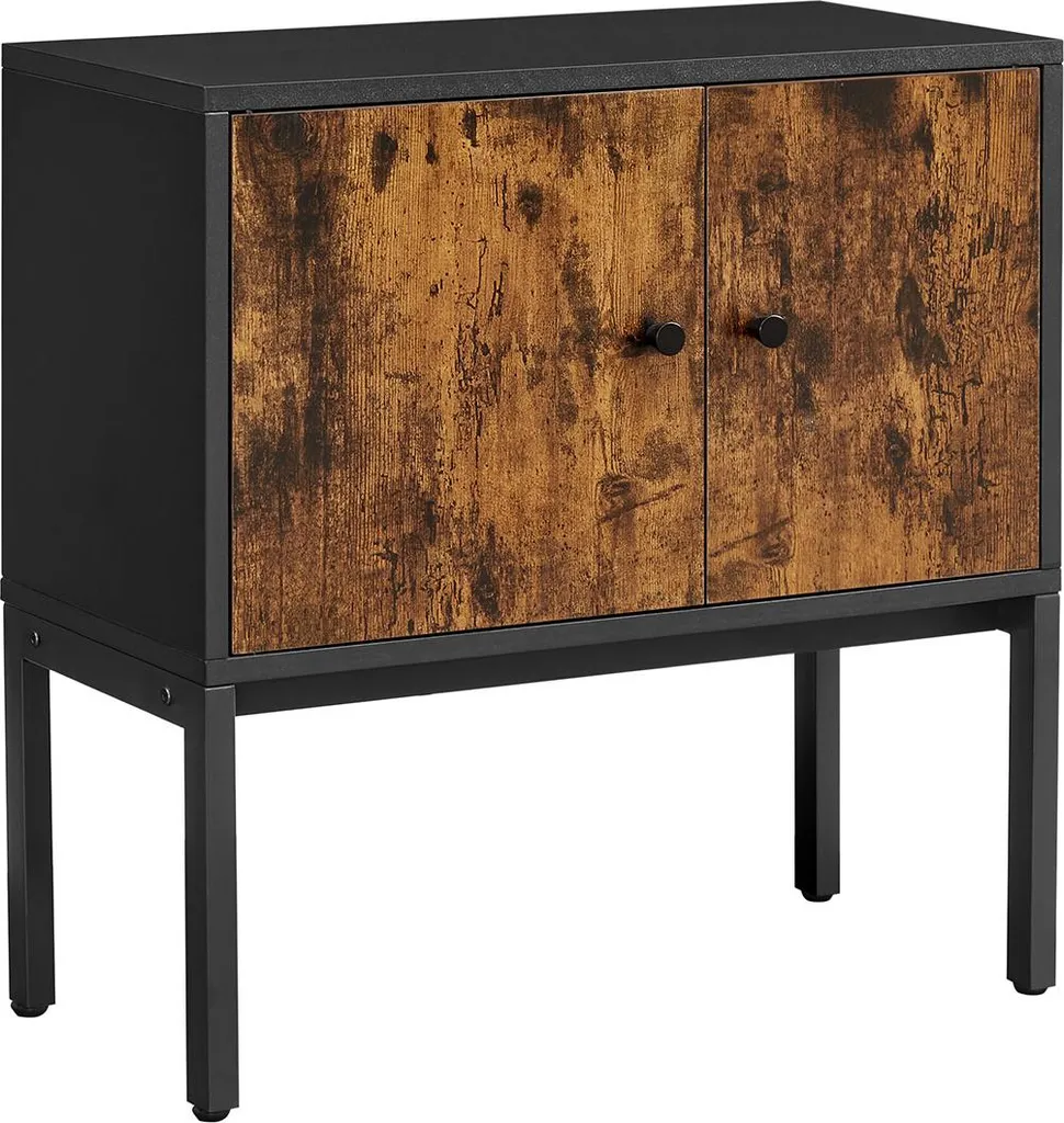 Buffet vintage marron-noir pour cuisine ou entrée, meuble déco pratique