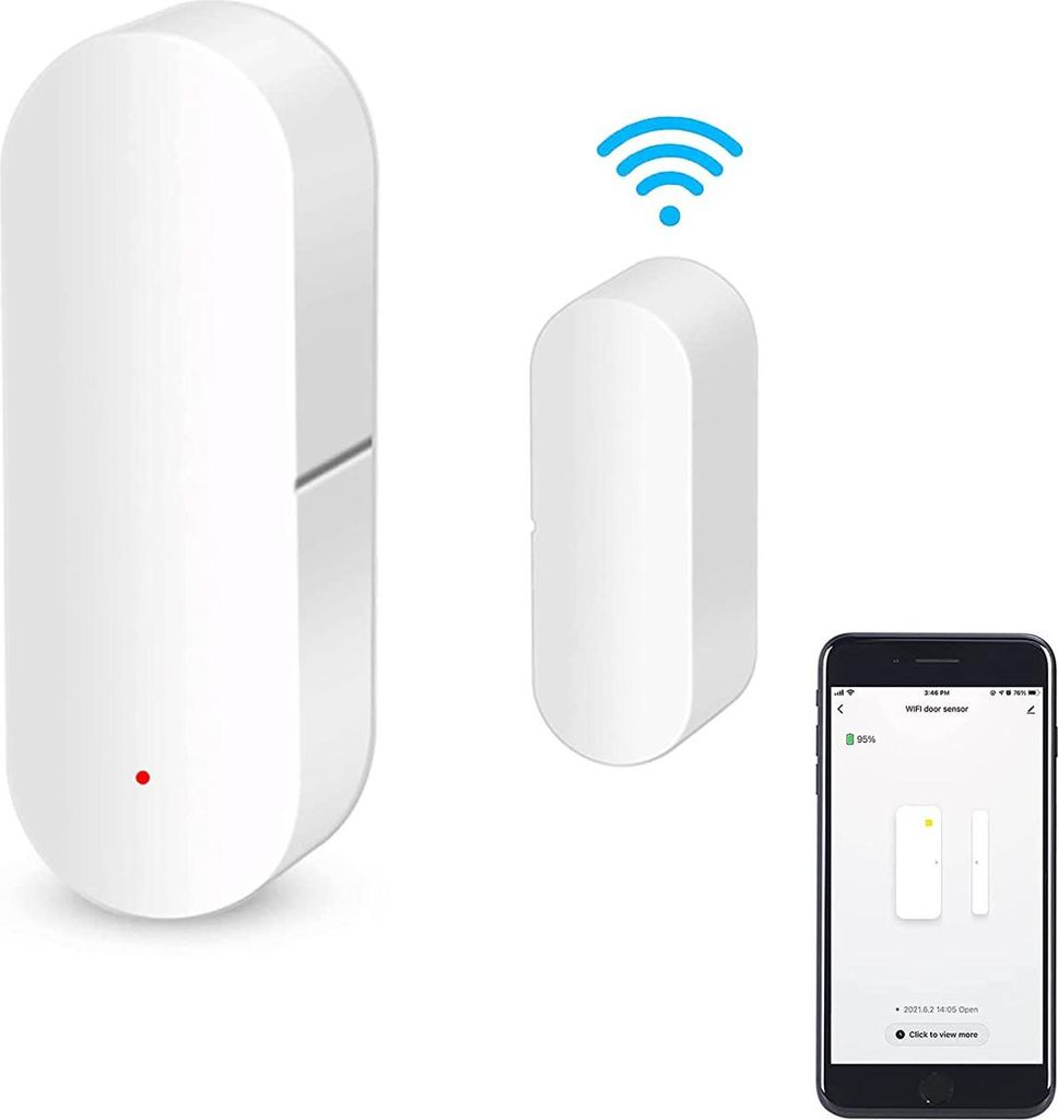 Tuya Smart Alarm mit WLAN-Tür- und Fenstersensoren und er App-Steuerung für die Heimüberwachung – kein Hub erforderlich, kompatibel mit Alexa,...