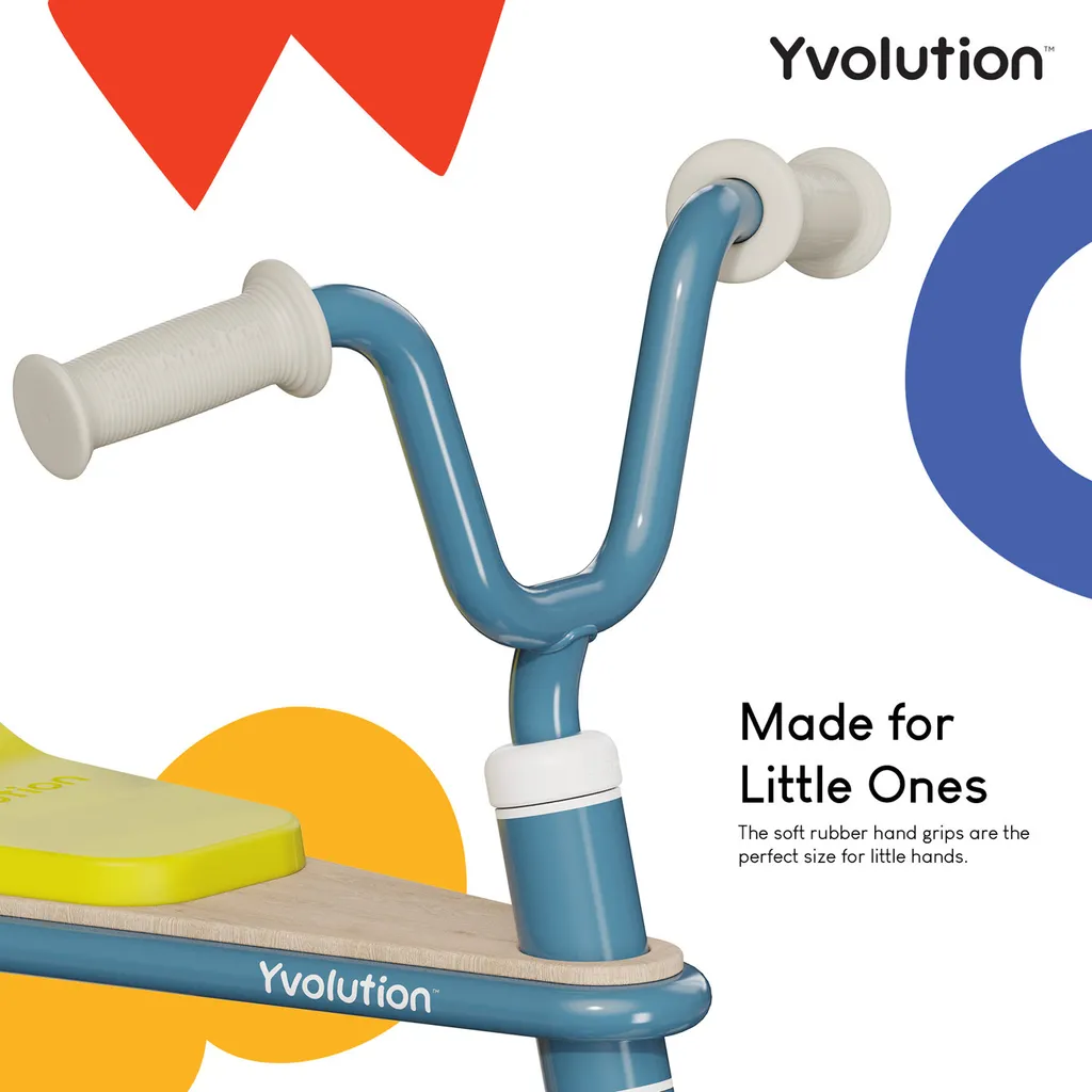 Tricycle Yvolution bleu look rétro avec cadre robuste Classic Trike
