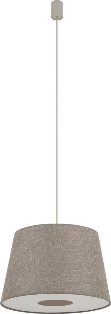 Hängeleuchte Metall Stoff E27 Ø 46 cm H: max. 130 cm Beige Seidengrau rund Modern Pendelleuchte