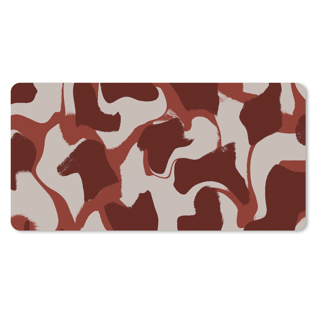 MuchoWow Schreibtischunterlage Abstrakt - Braun - Farben - Pastell 80x40 cm - XXL Mauspad - Gaming Mauspad