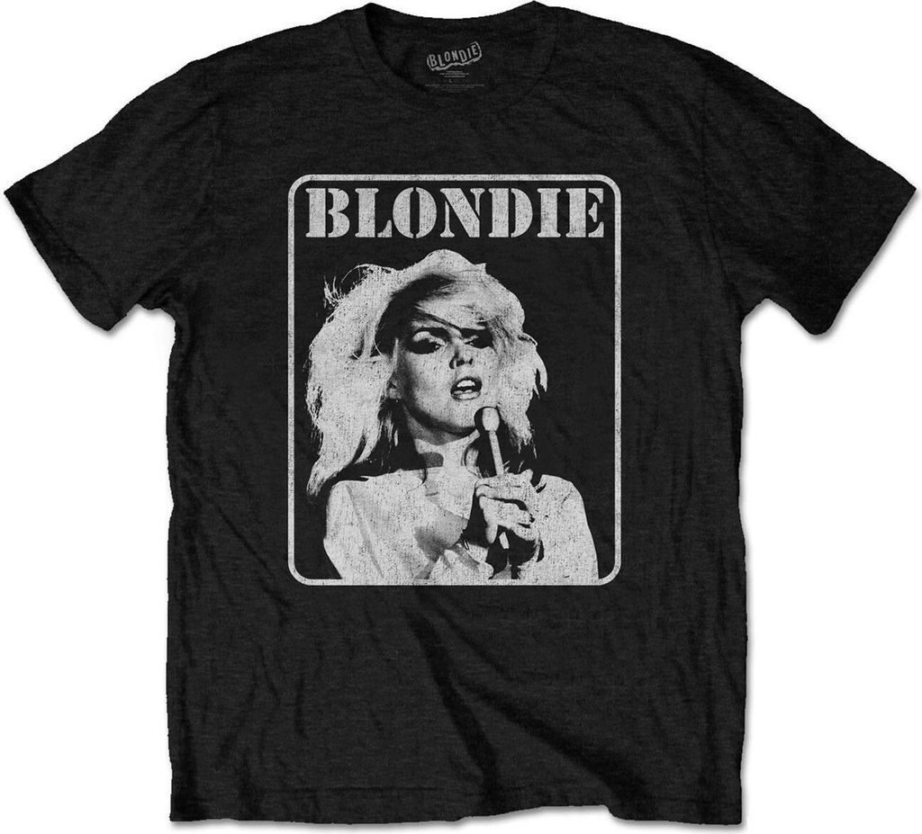 Blondie - "Presente" T-Shirt für Herren/Damen Uni RO1094 (XXL) (Schwarz)