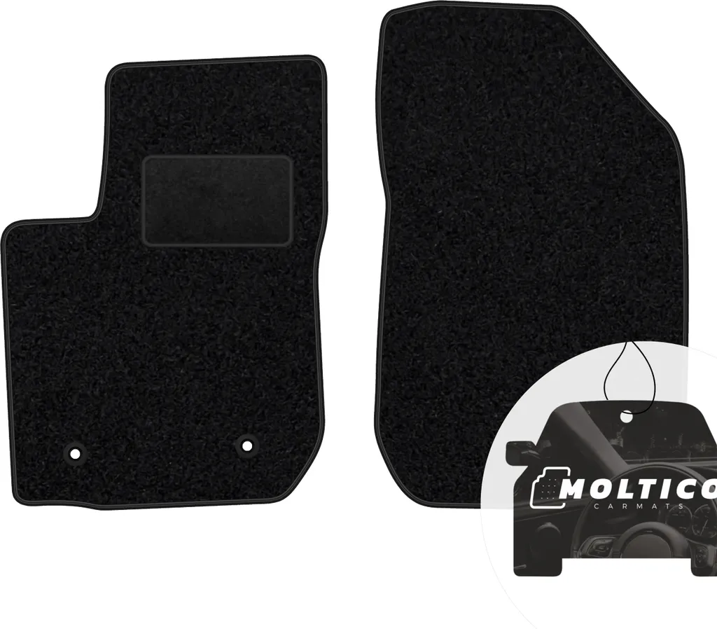 moto-MOLTICO tappetini anteriori auto velours tappetini auto nero set tappetini 2 pezzi adatto per Dacia Logan II 2012-2020