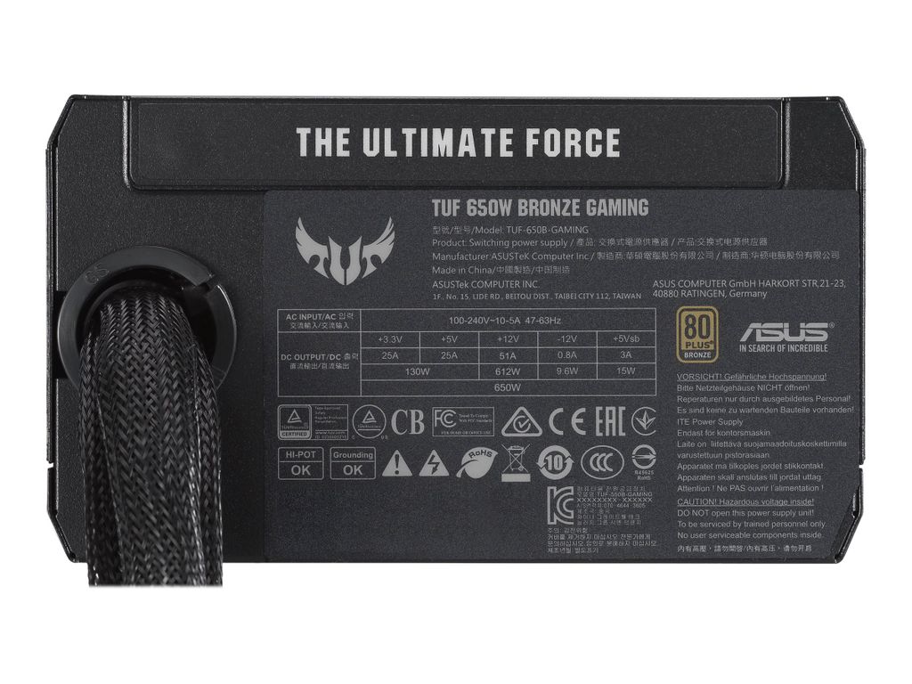 Alimentatore Asus TUF Gaming 650 Bronze Immagine del prodotto 