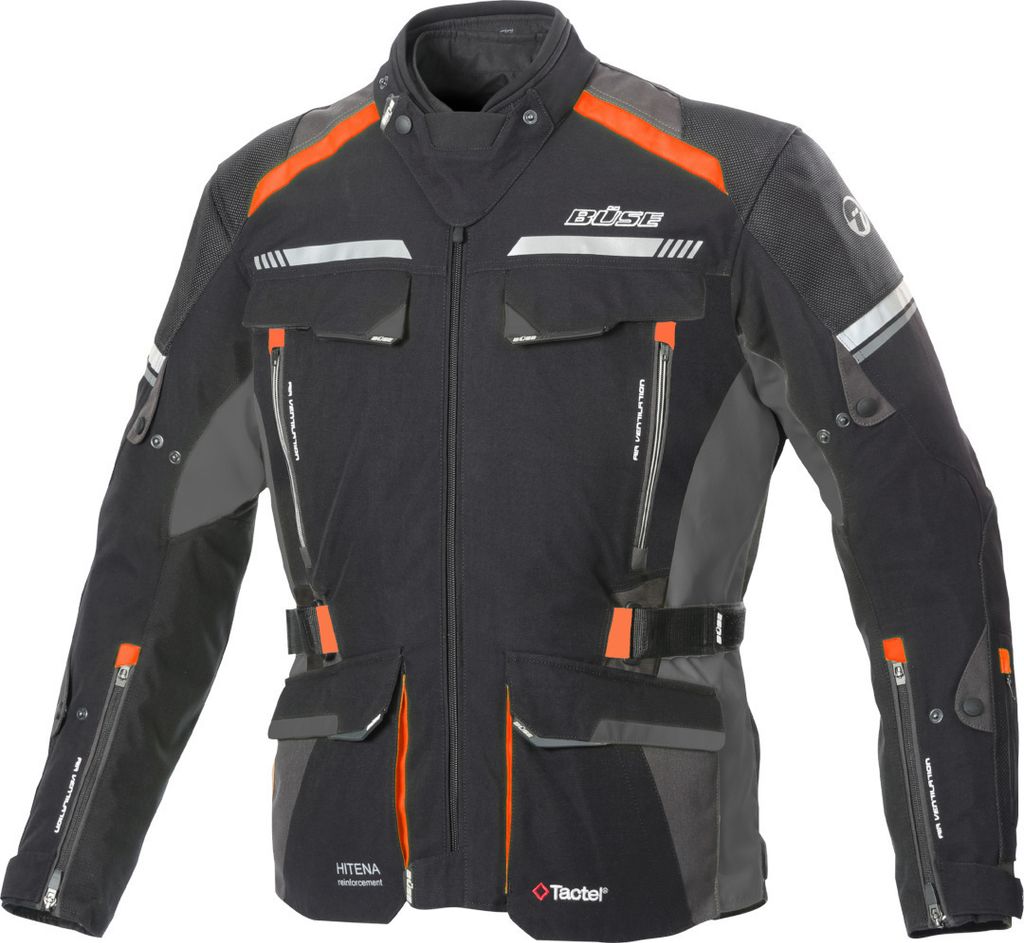 Büse Highland II Textiljacke schwarz / orange 50 Produktbild 