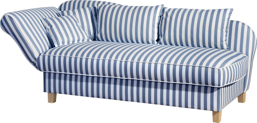 Max Winzer Recamiere mit Armteil links klappbar Selma - Flachgewebe blau - Maße: 190 / 210 x 88 x 82 cm