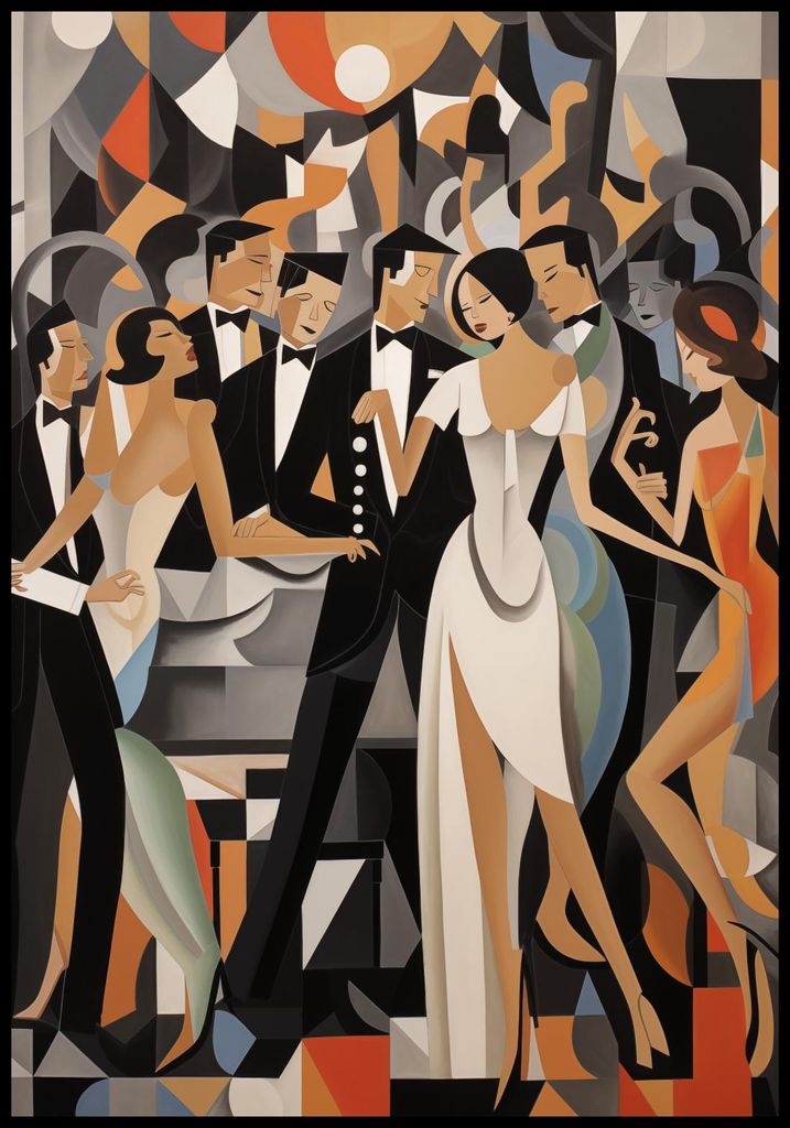 Plakat 68x98cm Ball im Art Deco