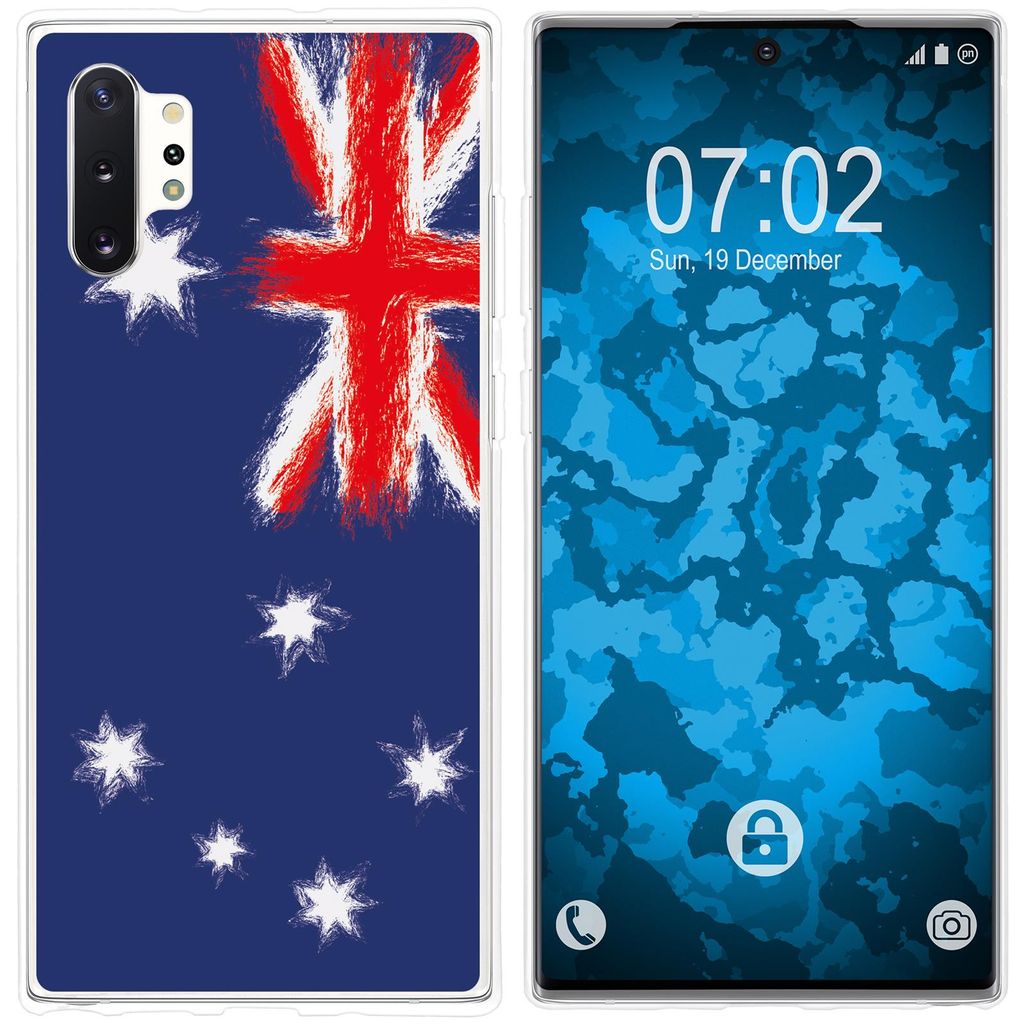 PhoneNatic Case kompatibel mit Samsung Galaxy Note 10+ Silikon-Hülle WM Australien M2