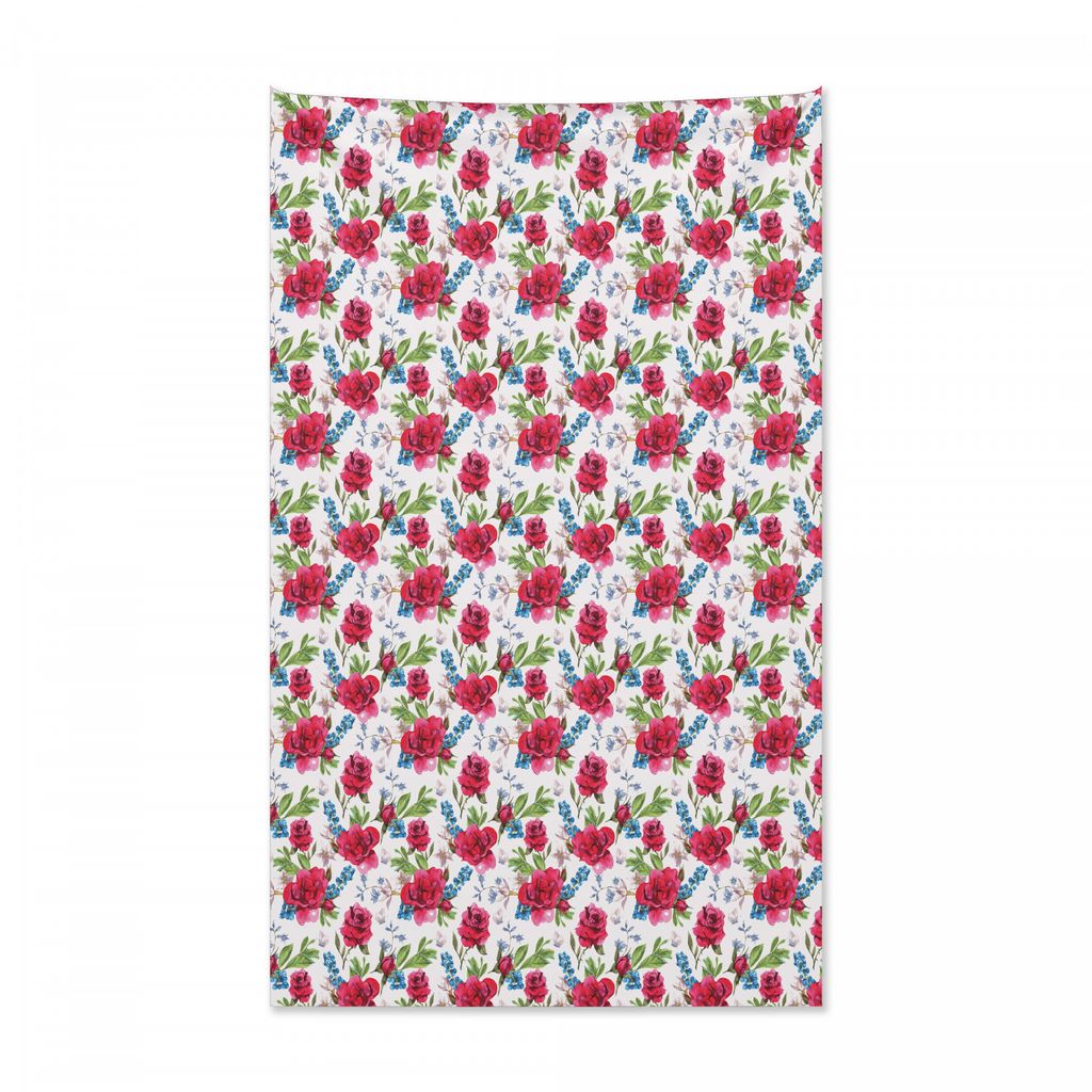 Abakuhaus Valentines Wandteppich und Tagesdecke, Romantische Blumen aus Weiches Mikrofaser Stoff Kein Verblassen Klare Farben Waschbar, 140 x 230 c...