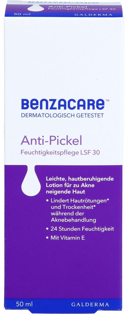 BENZACARE Anti-Pickel Feuchtigkeitspflege LSF 30, 50 ml Creme