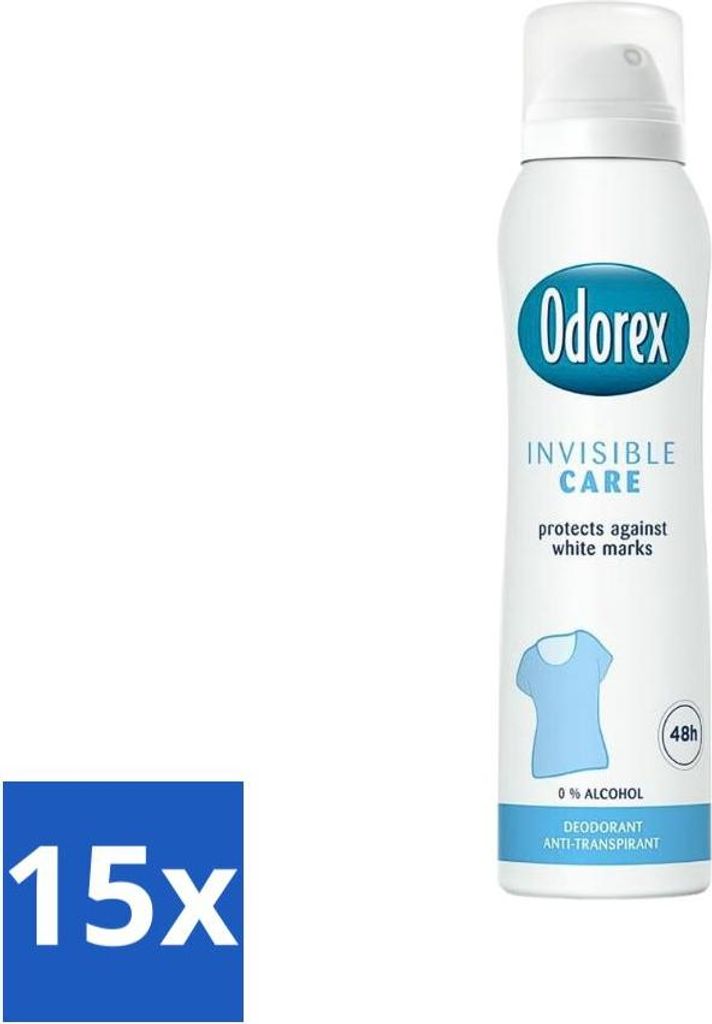 Odorex Deodorant Spray Unsichtbare Pflege 150 ml - Vorteilspack - 15 Stücke