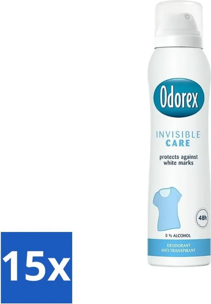 Odorex Invisible Care 150ml - Set 15 Pezzi - Deodorante Antimacchia