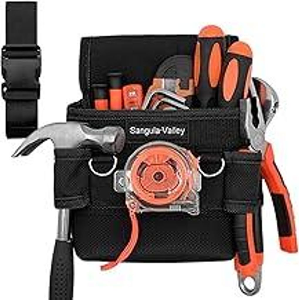 Werkzeugtasche,Professionelle Elektrikertasche,Werkzeuggürtel Gürtel mit Mehreren Fächern,Geeignet für Elektriker, Schreiner und Klempner