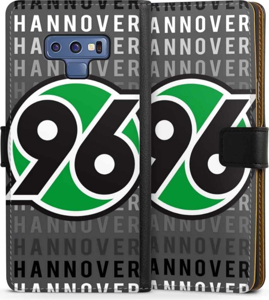 DeinDesign Klapphülle für Samsung Galaxy Note 9 Handytasche Lederhülle Tasche H96 Hannover 96 Offizielles Lizenzprodukt