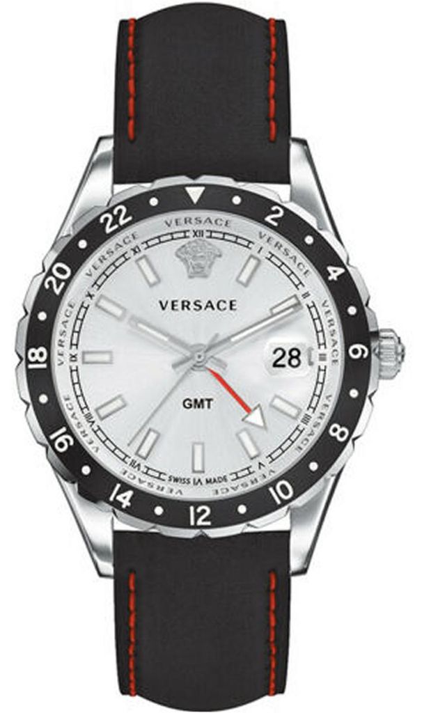 Versace Herren Uhr GMT Armbanduhr Leder Hellenyium Produktbild 