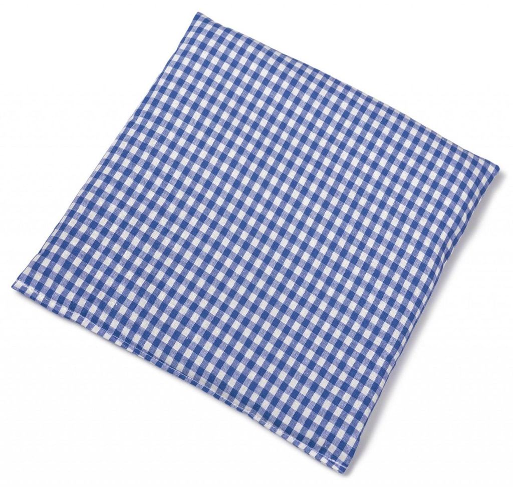 Rapssamenkissen 24x24cm blau-weiß | Wärmekissen Kühlkompresse Körnerkissen