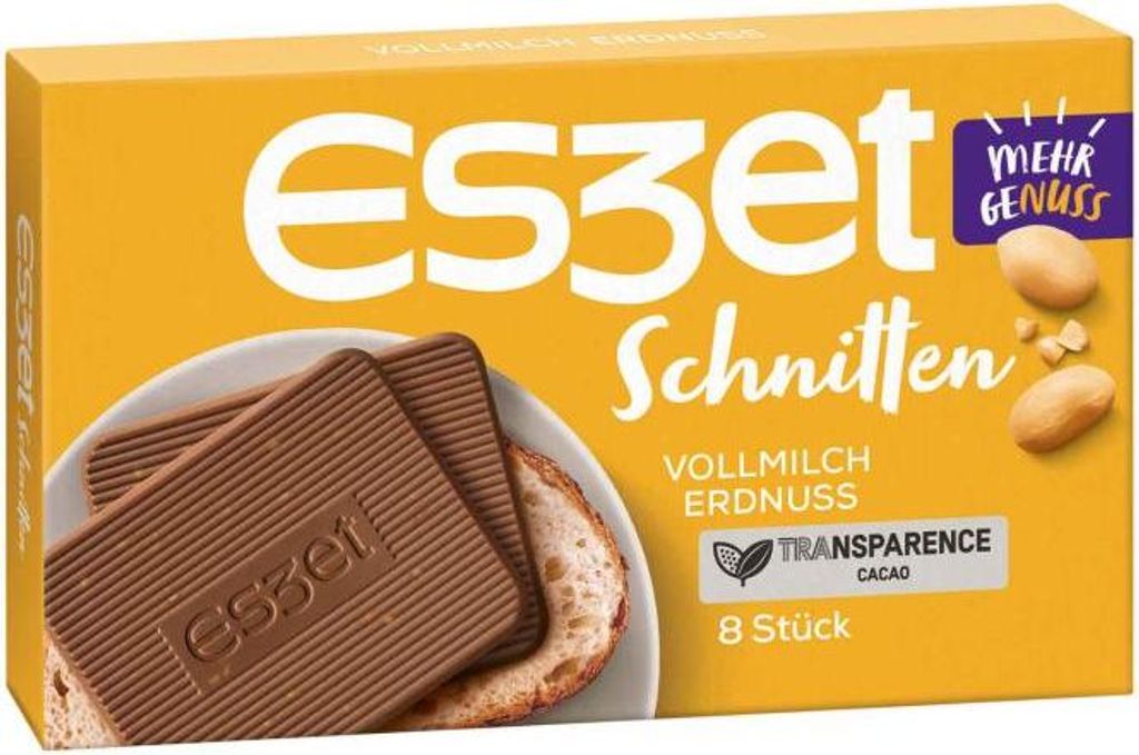 Eszet Schnitten Vollmilch Erdnuss mit gehackten Erdnüssen Produktbild 