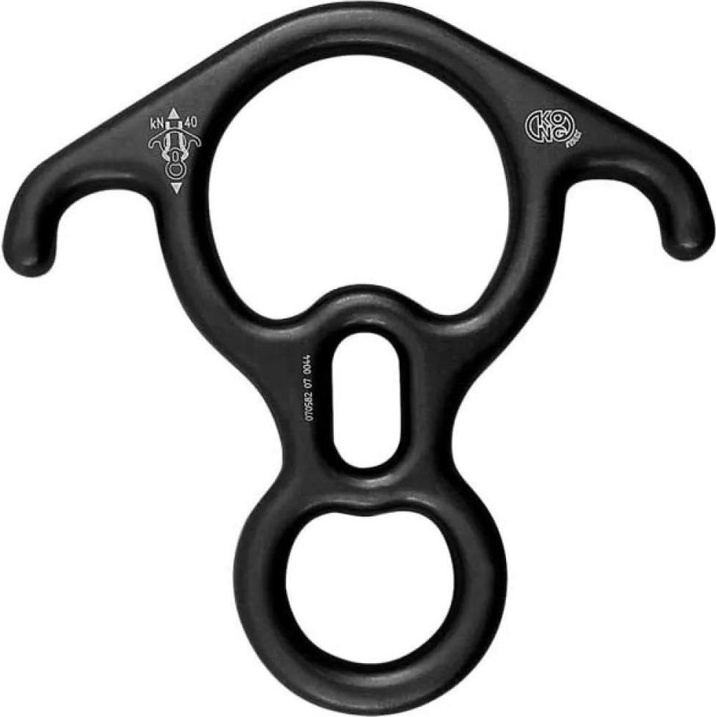 Kong Italy Big 8 Alu Abseilgerät Schwarz Schwarz One Size