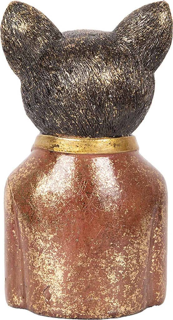 Statue Décorative Chat Marron 23 cm - Objet Déco Animalier Original