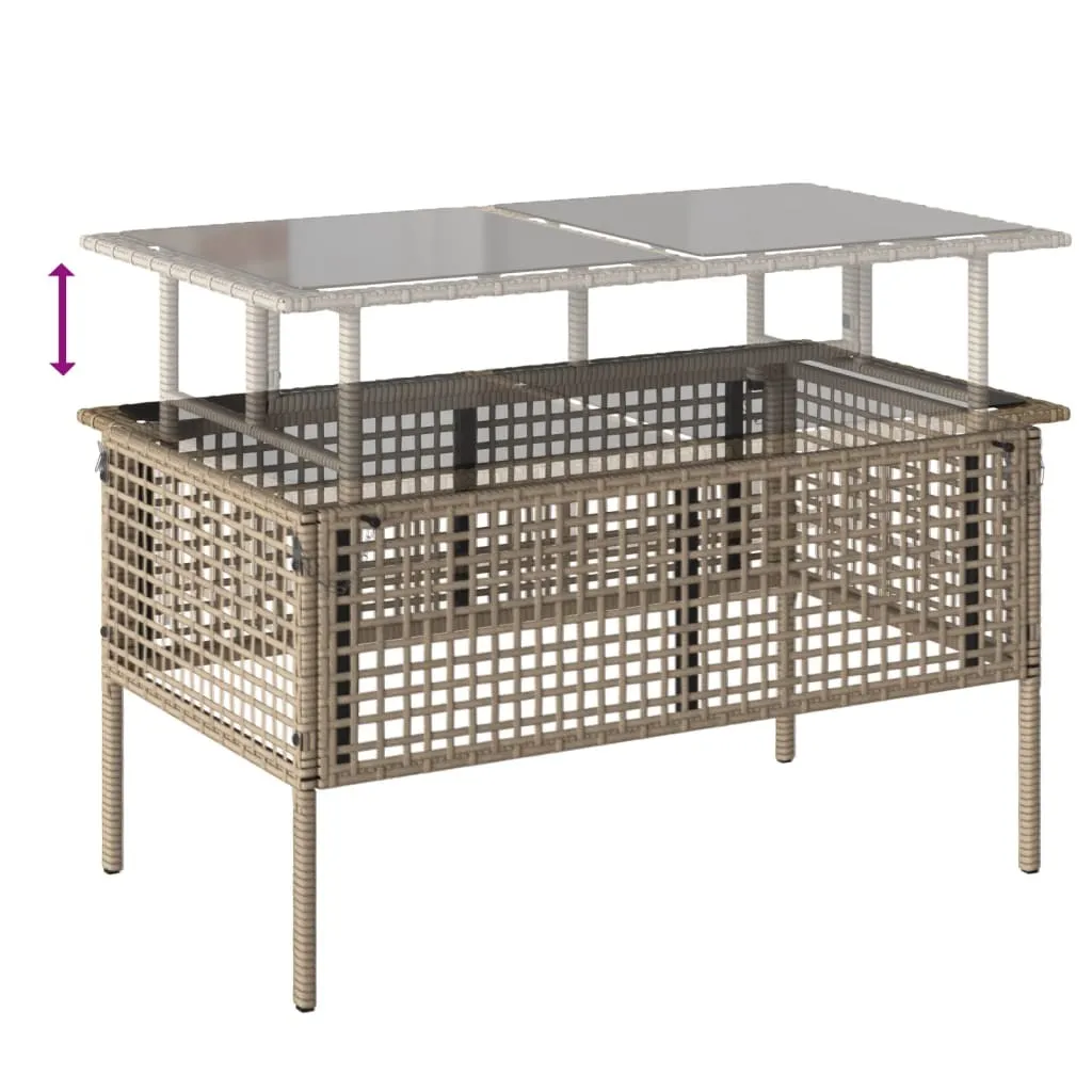 Aménagement jardin : ensemble 4 canapés beige polyrotin et table verre - 8