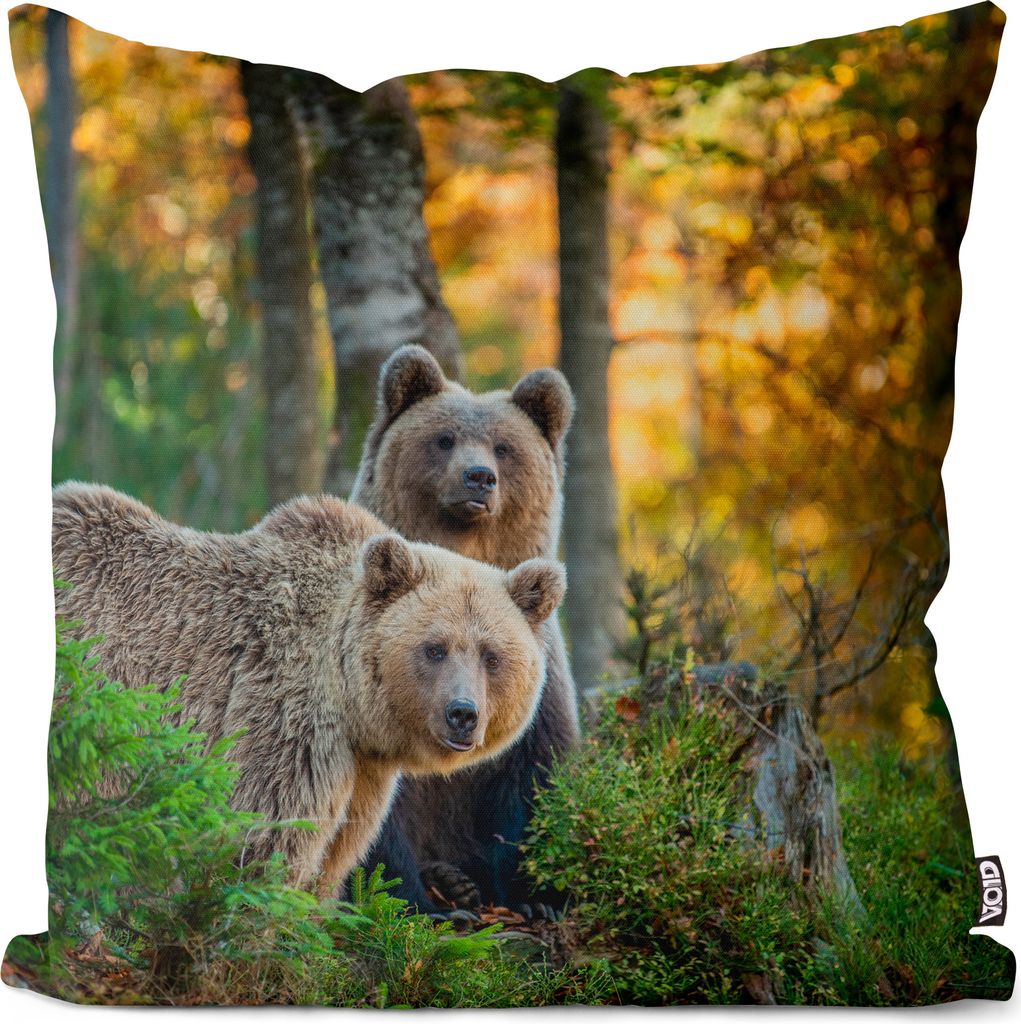 VOID Braunbären Wald Wildnis Kissenbezug Kissenhülle Sofakissen Kissen Deko Outdoor-Kissen Dekokissen