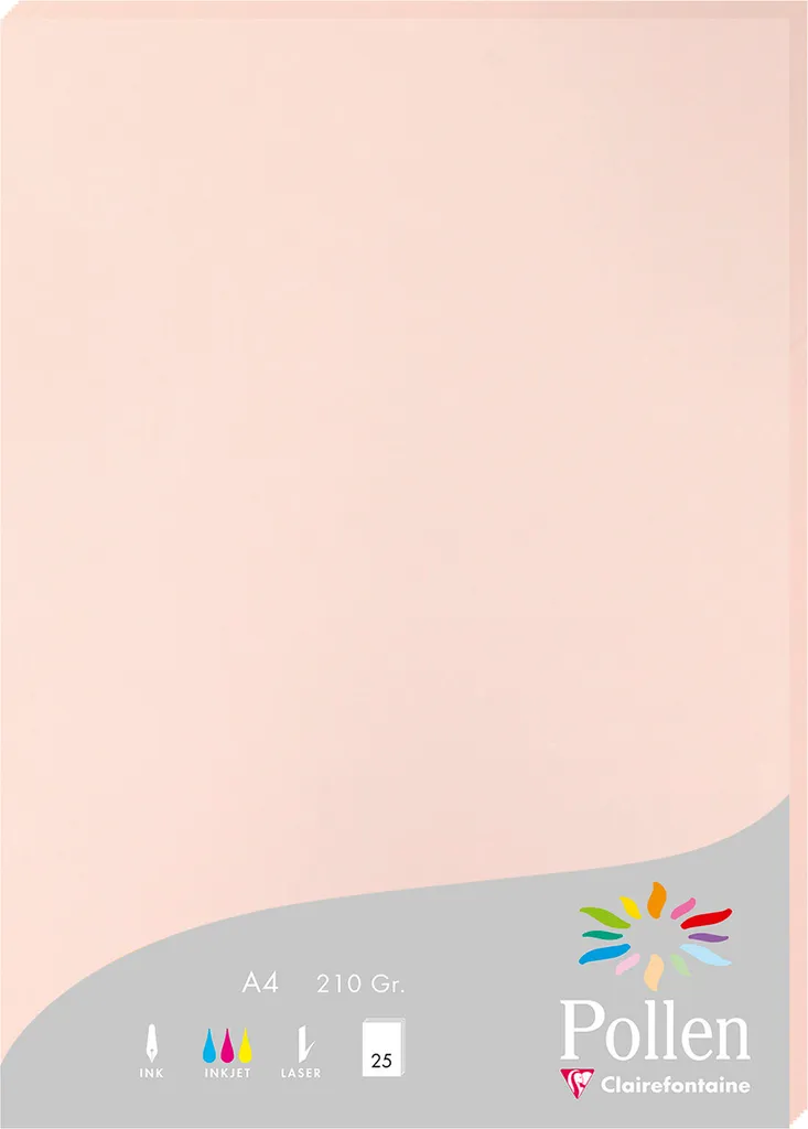 Risma 25 Fogli Pollen Clairefontaine 210g - Carta per Stampanti Inkjet
