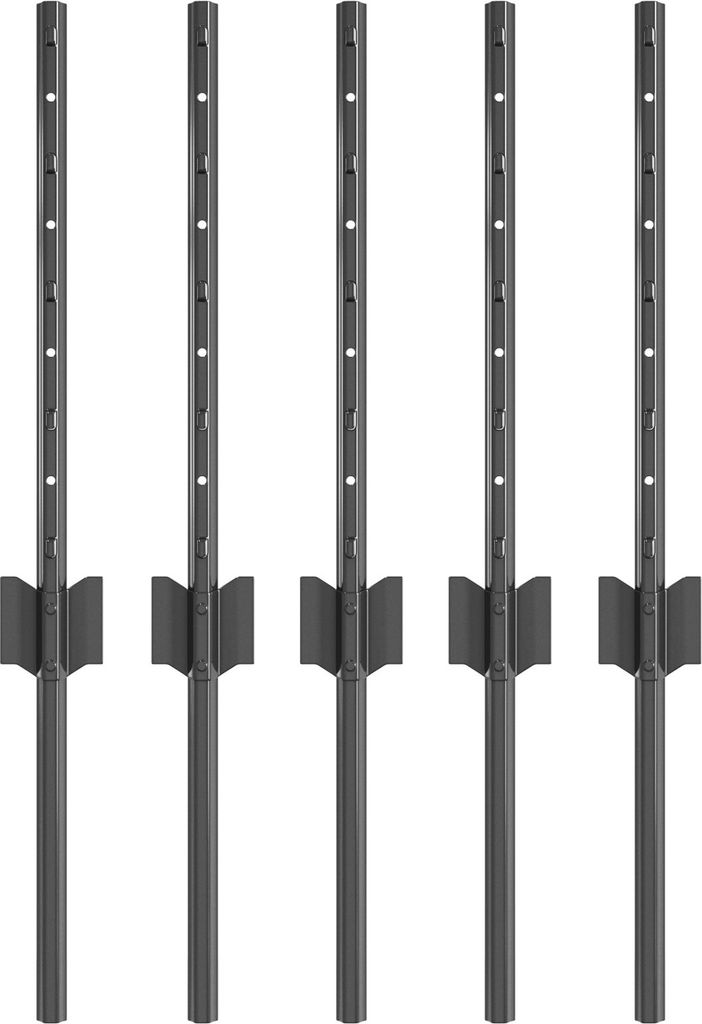 Zaunpfosten 5 Stück U-Channel Grau 40 cm Stahl, Zaunzubehör DesignMöbel Neu