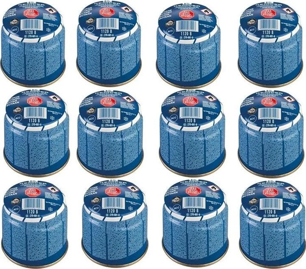 Gaz Butane 190g KEMPER pour Camping et Bricolage - Lot de 12 Cartouches