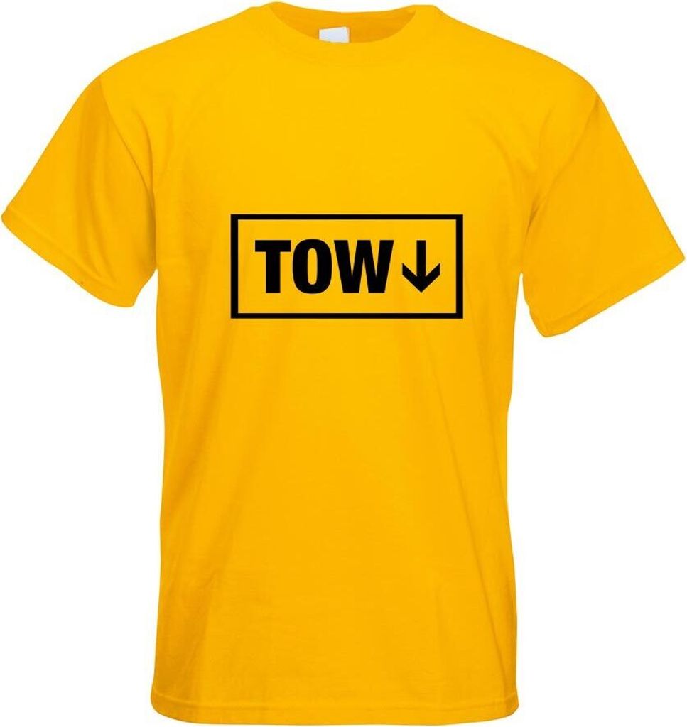 Kiwistar - T-Shirt - gelb - Tow Motiv Bedruckt Funshirt Design Print - mit Motiv Bedruckt - Funshirt Design - Sport - Freizeit - Herren - M