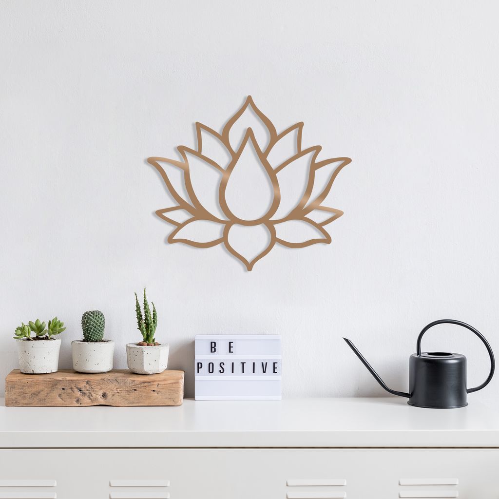 Wallity, Lotus Flower 1 - Copper, Wanddeko, Kupfer, Metall, 50 x 43 cm
