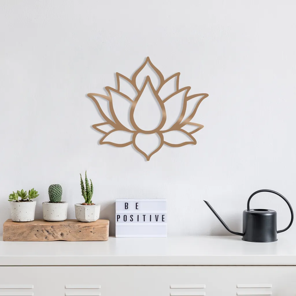 Wallity Fiore di Loto 1 Rame Metallo 50x43cm - Arredo Parete