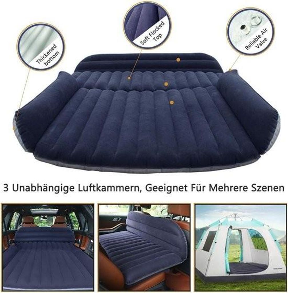 Auto-Matratze, Aufblasbare Matratze für SUV, Auto, Camping, Aufblasbares Bett für Auto-Rücksitz, Dicke Luftmatratze, Auto-Matratze für Reisen, ...