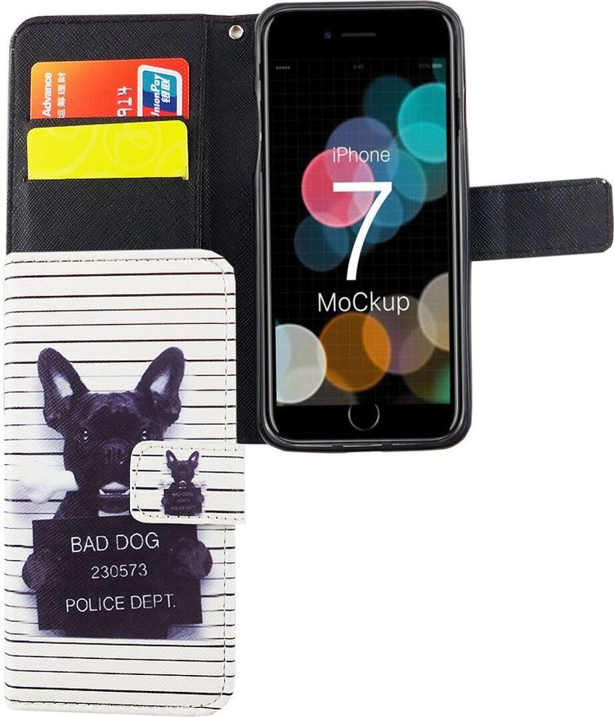 Handyhülle Tasche für Handy Apple iPhone SE 2020 Böser Hund Weiß