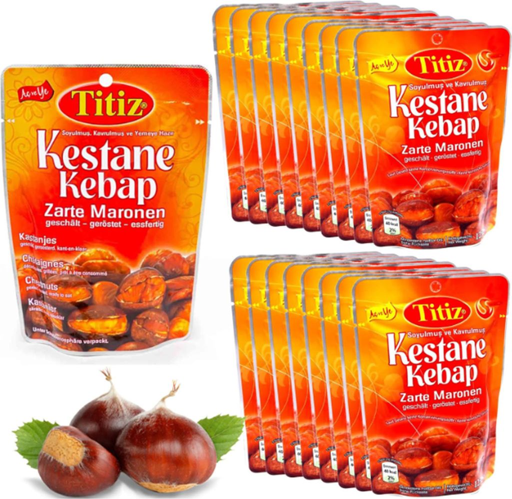 18x125g Titiz geschälte Maronen geröstet Essfertig Produktbild 
