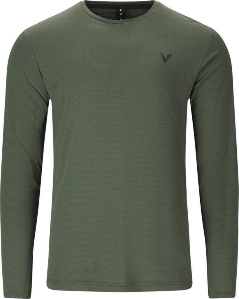 VIRTUS Roger V3 Hyperstretch Herren Langarm Sport Shirt mit Quick-Dry grün M