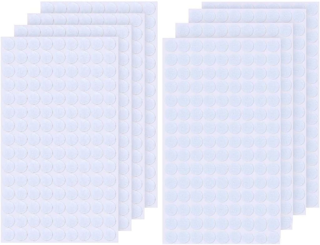 Kunststoff 1008 Stück 10mm 504 Paar Self Adhesive Klett Klebepunkte Geeignet für Papier Weiß Leder Gobesty Klettpunkte Selbstklebend Kleidungsstücke Metall Glas