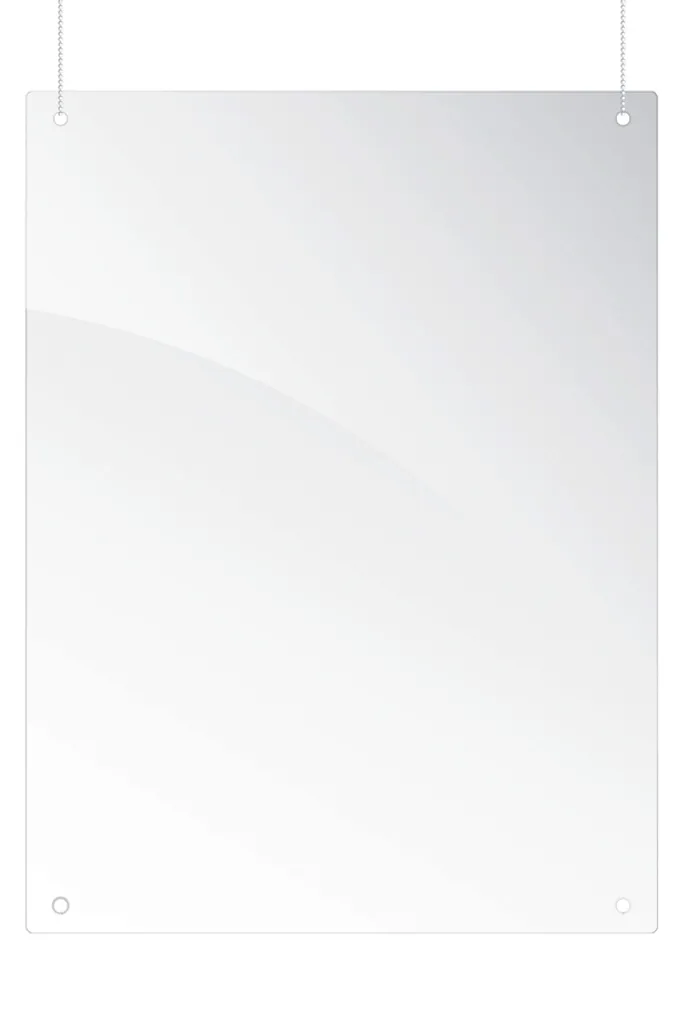 Paroi de séparation suspendue en plexiglas 100x65 cm pour comptoir