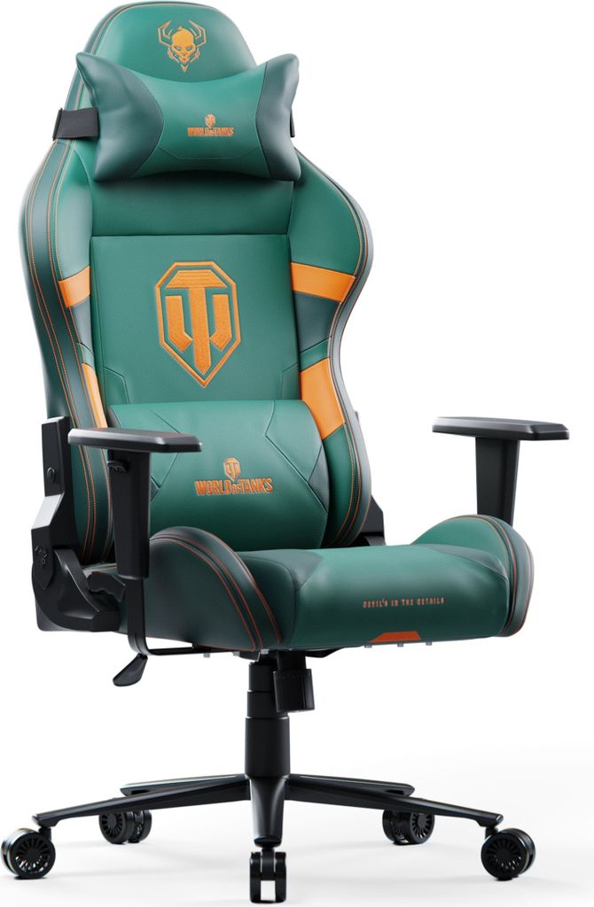 Gaming Stuhl Diablo X-One 2.0 World of Tanks Gaming Chair Bürostuhl Drehstuhl Gamer Chair Schreibtischstuhl Verstellbare Armlehnen Ergonomisches D...