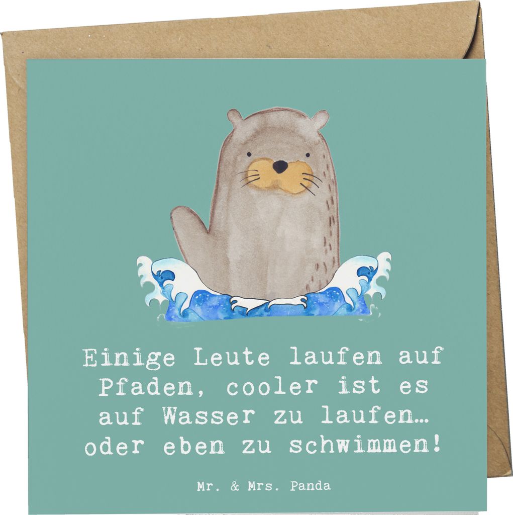 Mr. & Mrs. Panda Grußkarte Schwimmen Pfade - Meeresbrise - Geschenk, doppelkarte, Schwimmer, Training, Sportart, Sportler, Teamsport, Sport, Schwi...