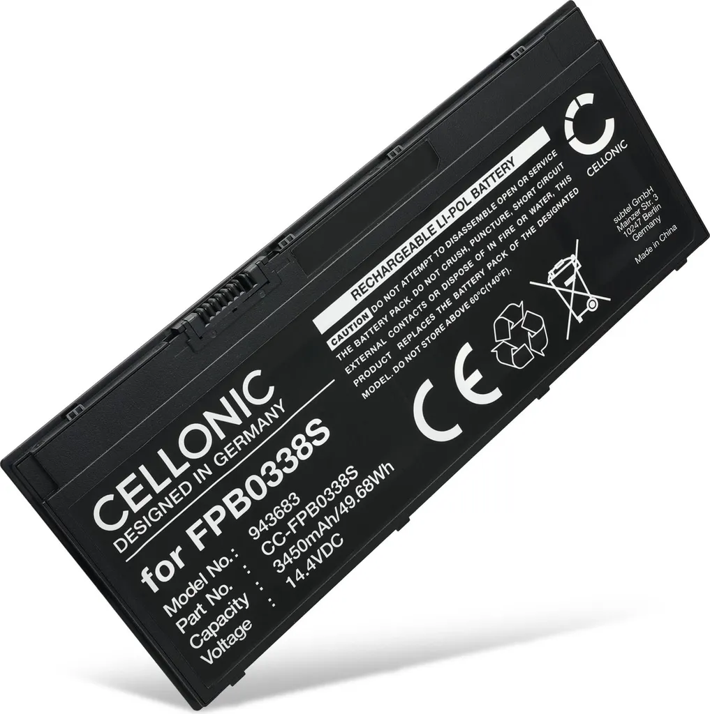CELLONIC Batteria compatibile con Fujitsu LifeBook E5510, U749, E5411, T937, Lifebook U7410, E559, U7510, U748, E558, U758, T939, E548, U747, Fujitsu FPB0338S, CP721834-01, CP734928-01 3450mAh 14.4V