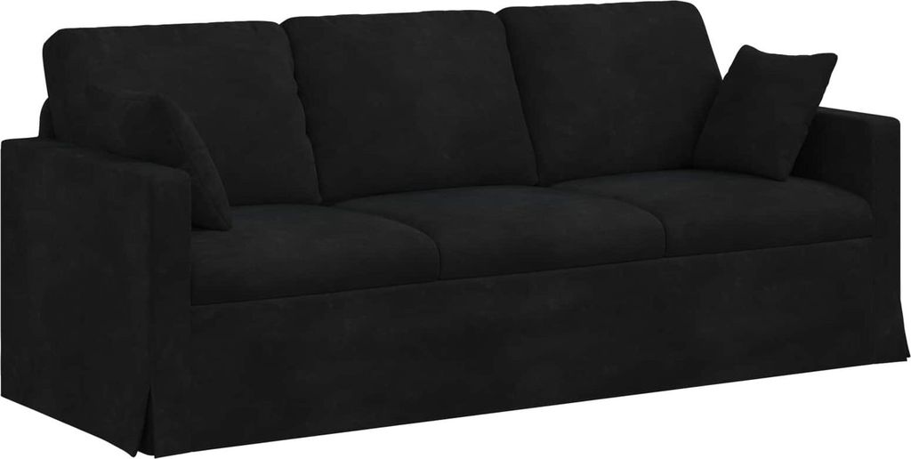 vidaXL Sofa Schwarz 198 x 78 x 80 cm Samt Produktbild 