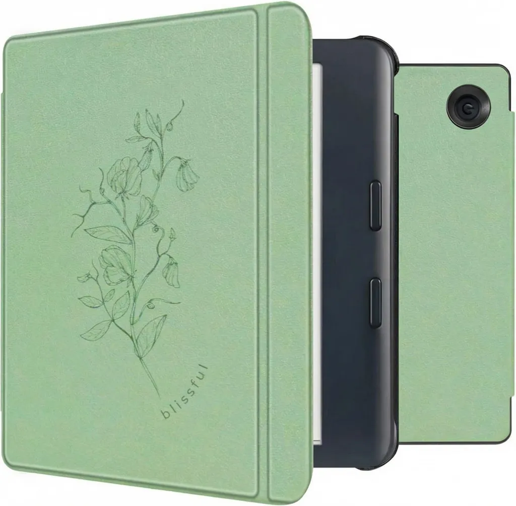 Custodia imoshion Design per Kobo Libra Colour - Verde Floreale Slim