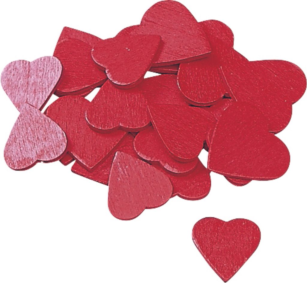 Streuherz Holz 1,9-2,7cm VE=6x40 Stück rot