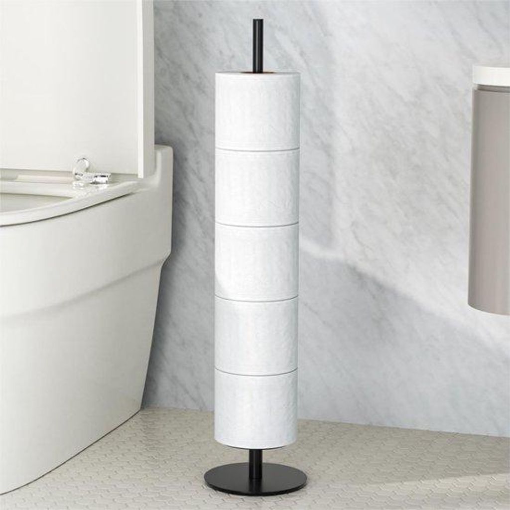 Freistehende Toiletrollenhalter, WC-Rollenhalter & Küchenrollenhalter & Ersatzrollenhalter, WC-Papierablage, aus Edelstahl, freistehend, matt für...