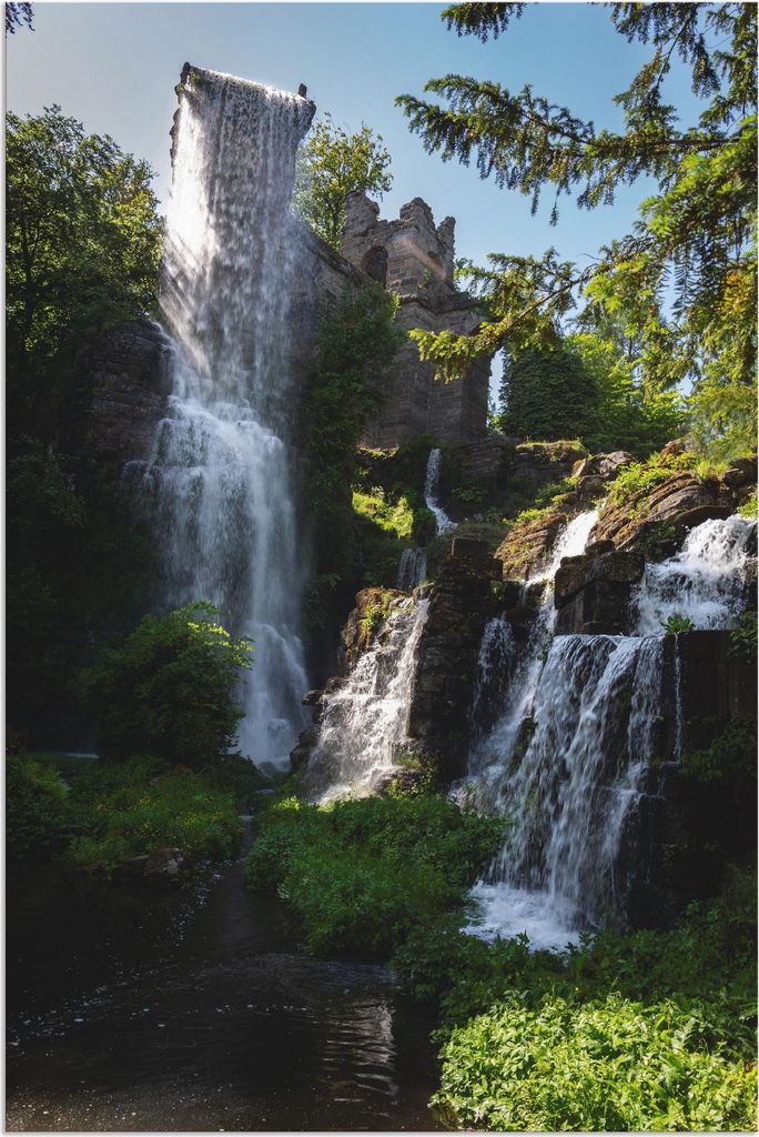 ARTland Wandbild Alu für Innen & Outdoor Wasserfall bei Wasserspielen in Kassel Größe: 20x30 cm